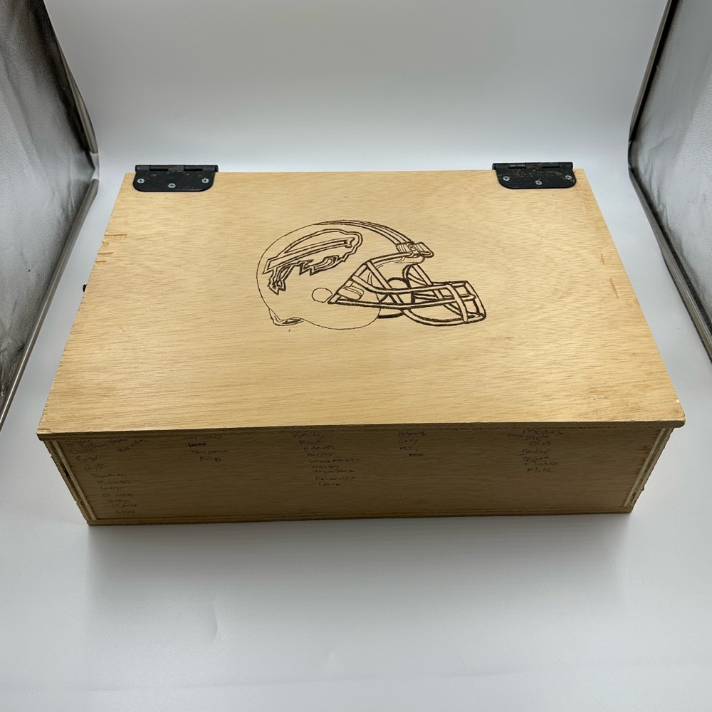 CUSTOM Buffalo Bills Sports Card Wooden Box Storage Case with 5 Dividers